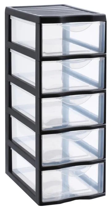 Úložný box s 5 vyššími zásuvkami, antracit, OFFICEMIX