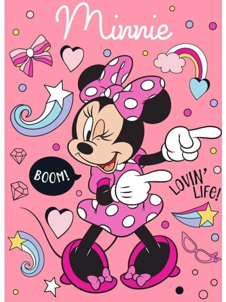 Deka detská flecee Minnie ružová 140x100cm Faro