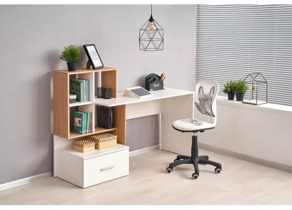 Písací stôl GORA dub/biela