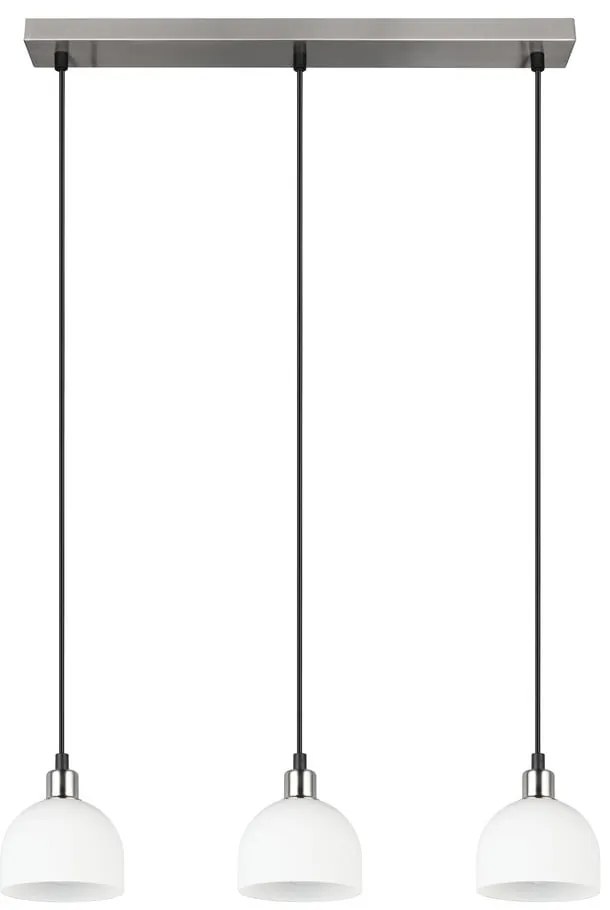 Závesné svietidlo so skleneným tienidlom v bielo-striebornej farbe Molly – Trio