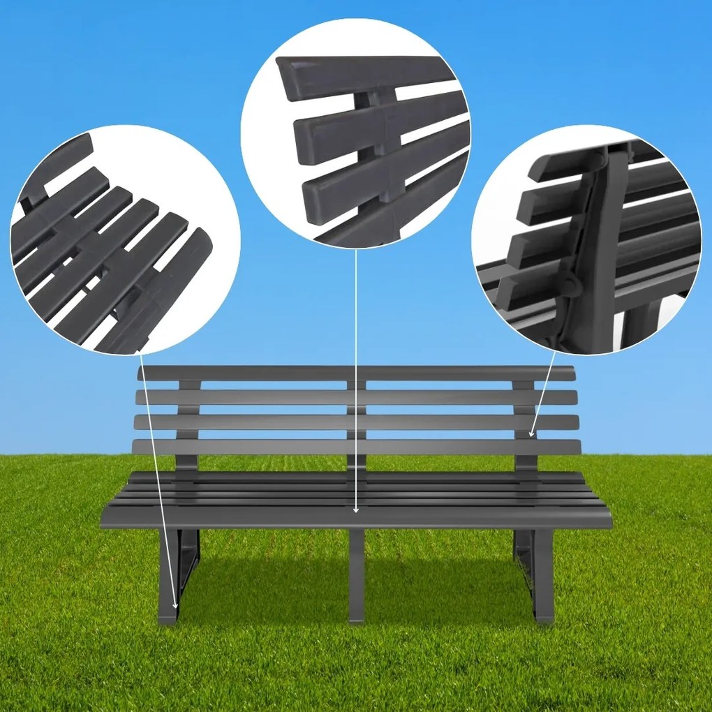 Záhradná lavica ORCHIDEA, 145x49x74cm, antracitová I.P.A.E-Progarden