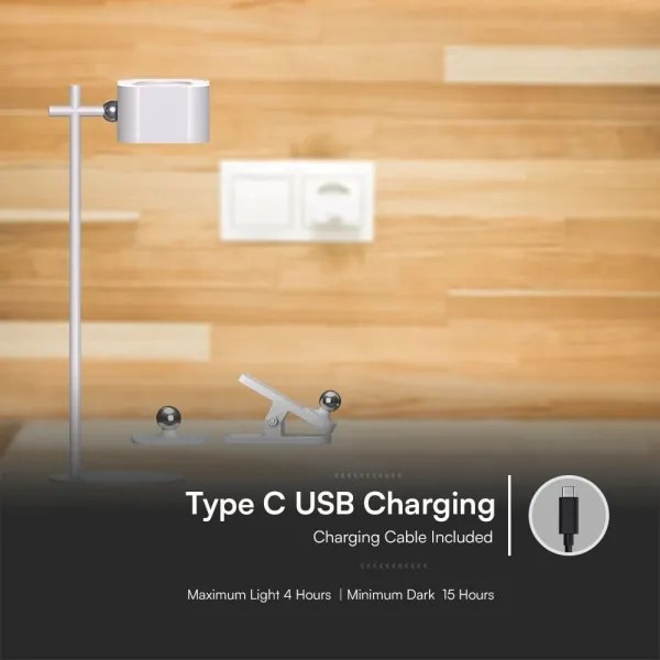 LED Stmievateľná magnetická stolná lampa 4v1 LED/3W/5V 3000-6000K 1800 mAh biela