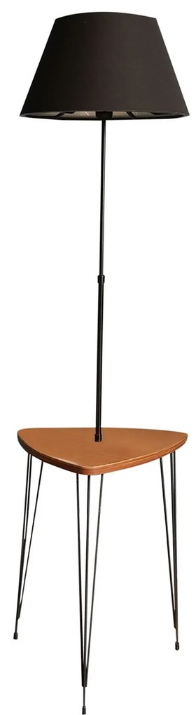 Stojací lampa TM2002 se stolkem černá/ořech