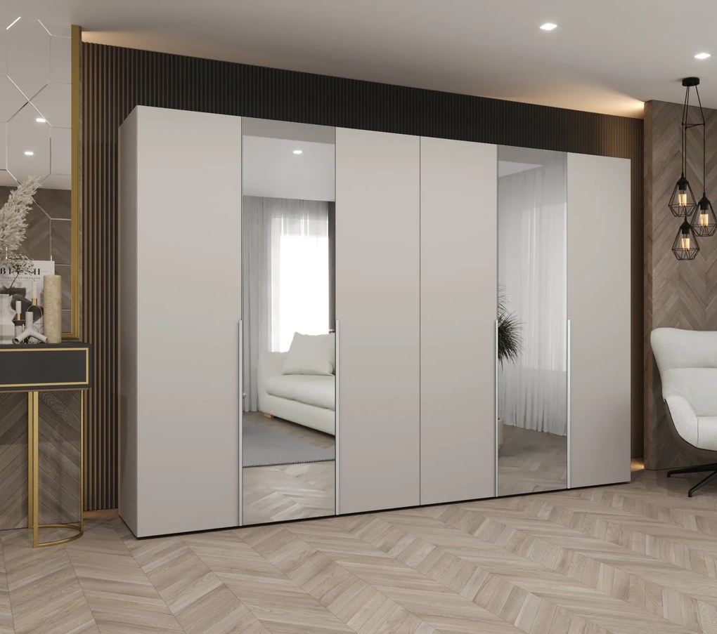 Šatníková skriňa 300 cm Alice 2 (kašmír + kašmír). Akcia -20%. Vlastná spoľahlivá doprava až k Vám domov. 1126199