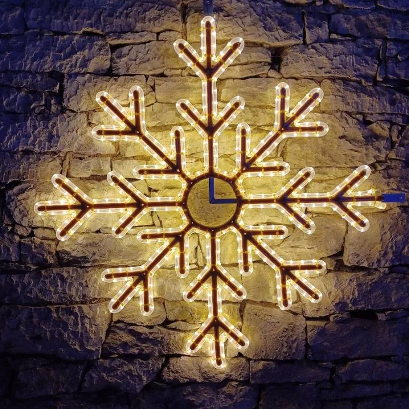 DECOLED LED světelná vločka X, závěsná 3D tisk, pr. 102 cm, teple bílá