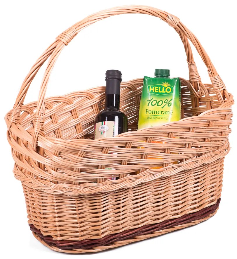 Nákupný kôš prútený Dame V.š. 42 x hl. 26 x v. 23/43(cm)