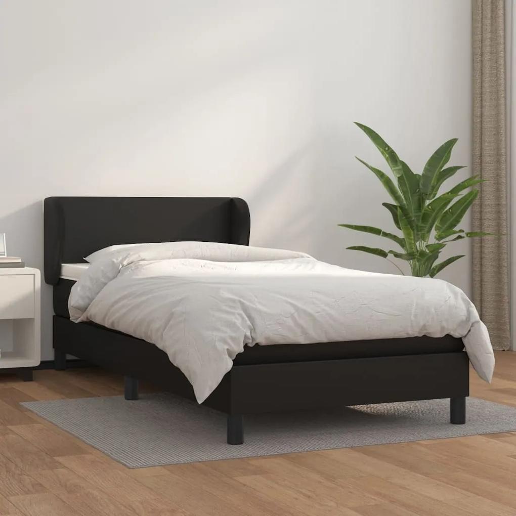 Boxspring posteľ s matracom čierny 90x190 cm umelá koža 3127163