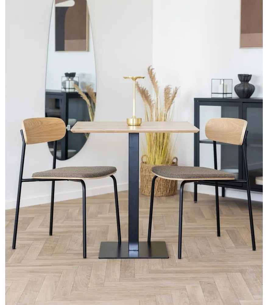 Čierna/hnedá stohovateľná jedálenská stolička v dekore jaseňa Estepona – House Nordic