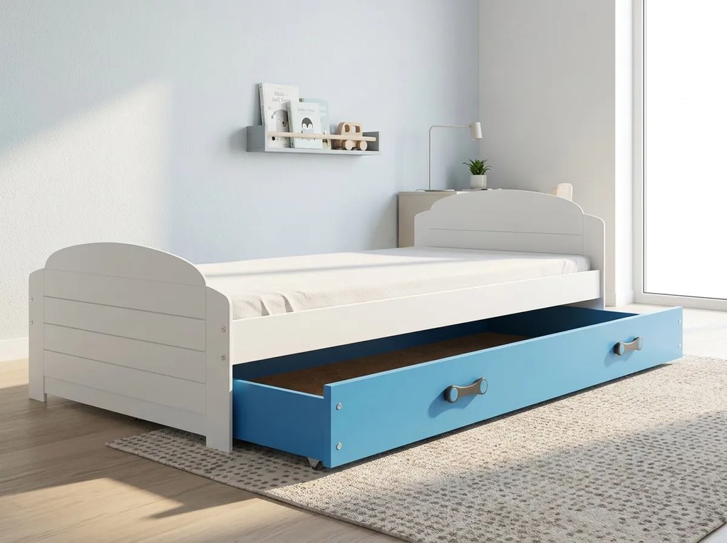 Posteľ LILI 200x90 biela - modrá