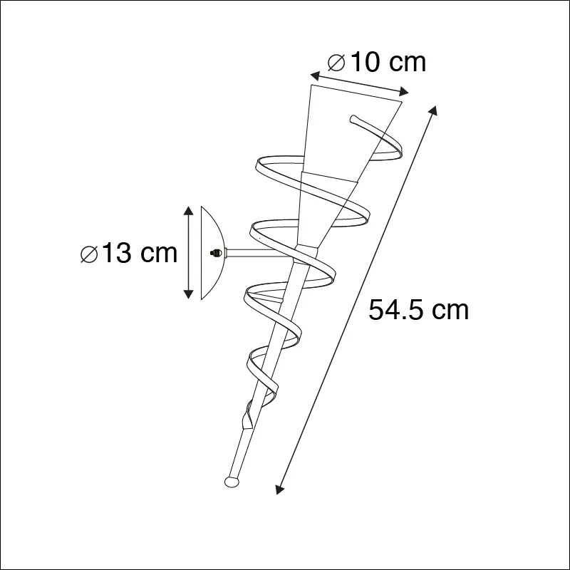 Rustikálna nástenná lampa hrdzavohnedá s krémovým sklom - Castle