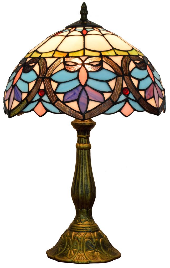 Tiffany stolná lampa Mediterranen 122 HuizhouOufuLighting v.48xš.30,sklo/kov,40W