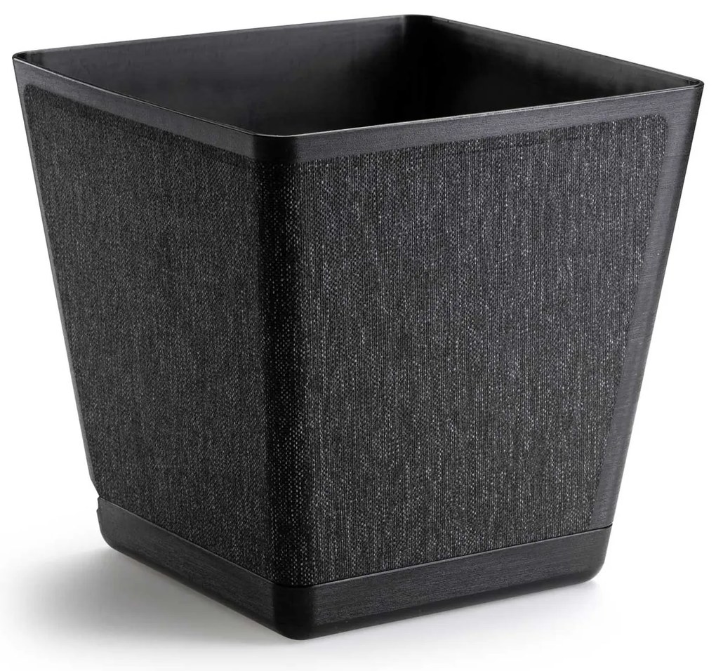 PLASTOVÝ KVETINÁČ PILEA TX 24X24 CM ČIERNA