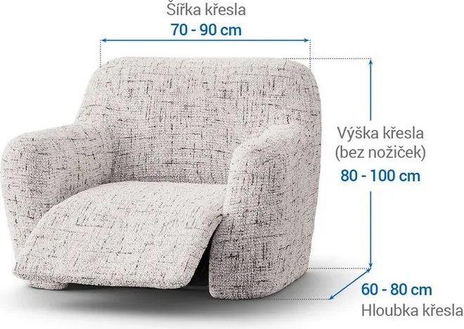 Bielastické poťahy VITTORIA smotanová relaxačné kreslo (š. 70 - 90 cm)