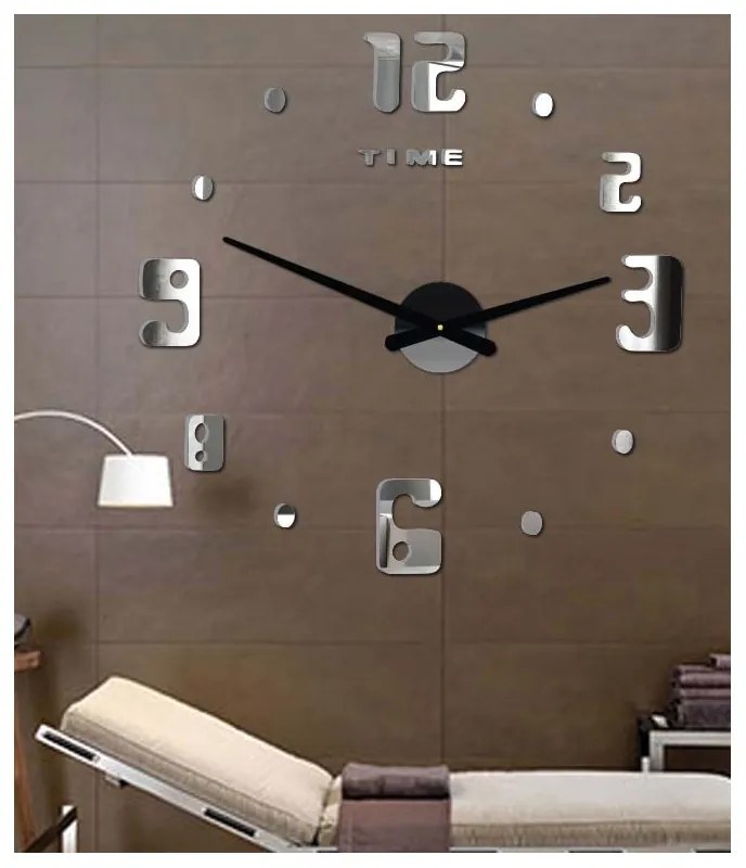 Moderné nalepovacie nástenné hodiny | 3D hodiny 12S009 HEU-
