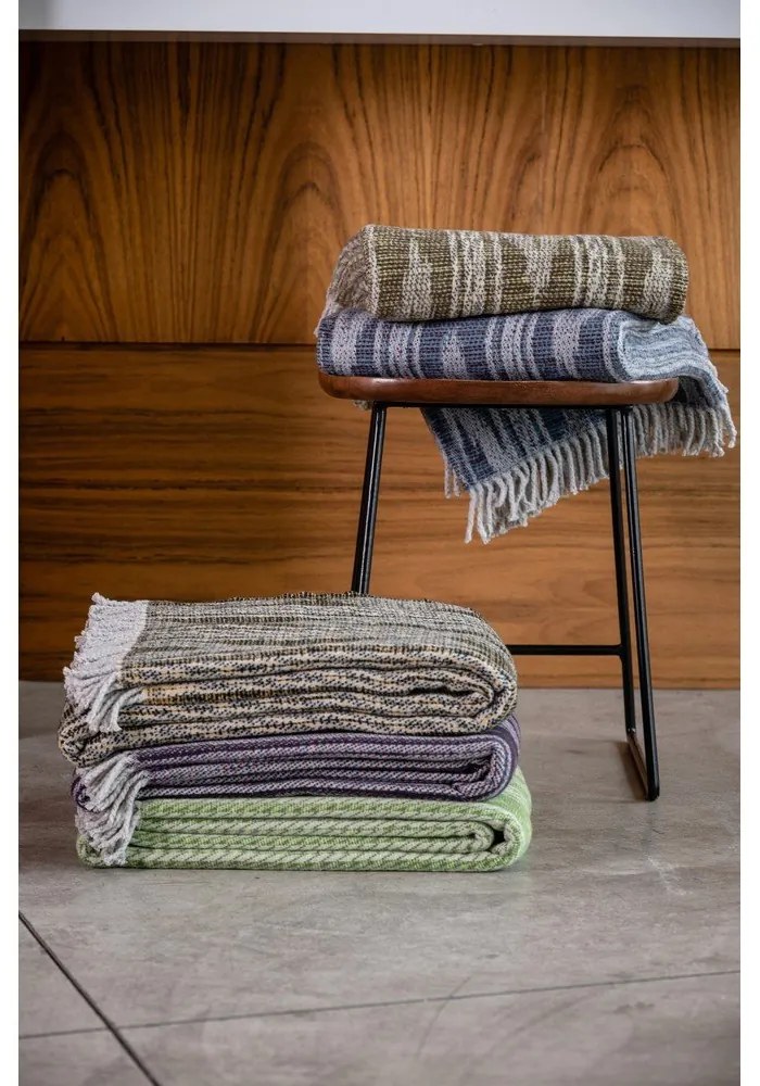 Modrý pléd s podielom bavlny Euromant Zanzibar, 140 x 180 cm