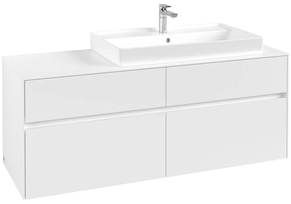 VILLEROY &amp; BOCH Collaro závesná skrinka pod umývadlo na dosku (umývadlo vpravo), 4 zásuvky, 1400 x 500 x 548 mm, White Matt, C09000MS