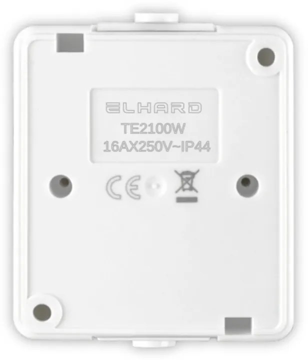 Elhard Vonkajšia zásuvka na omietku Tew, IP44, biela TE2100W