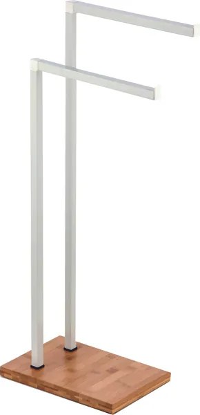 BISK Erga Pure, voľne stojaci 2-ramenný držiak na uteráky 385x200x780 mm, biela-hnedá, ERG-07620