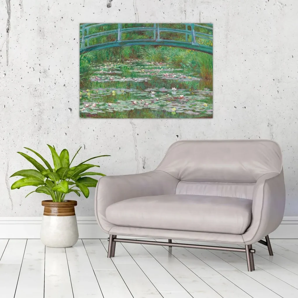 Sklenený obraz - Claude Monet, The Japanese Footbridge, reprodukcia (70x50 cm)