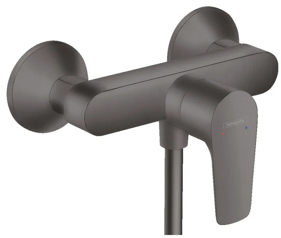 Hansgrohe Talis E, nástenná páková sprchová batéria, kefovaná čierna chrómová, HAN-71760340