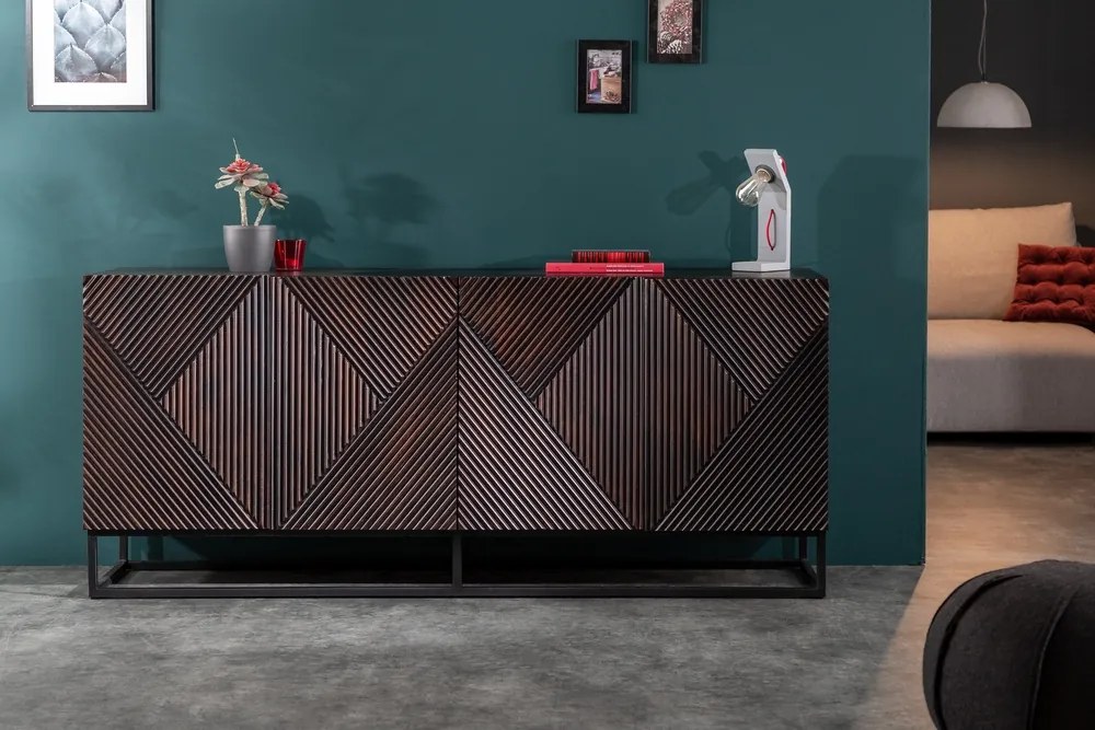 Dizajnová komoda Annabella 177 cm hnedé mango