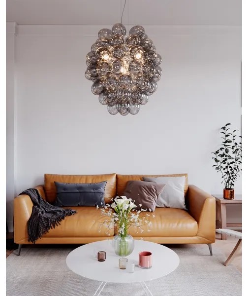 ByRydens 4202230-4500 - Závesný luster na lane DELUXE 4xE14/5W/230V šedá/dymová