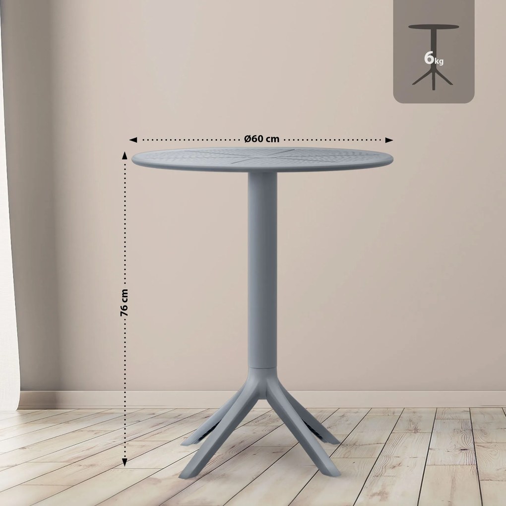 Okrúhly stôl Lacota 60 cm - antracitová