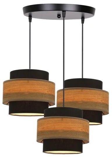 Luster na lanku TWIN 3xE27/40W/230V hnedá/čierna