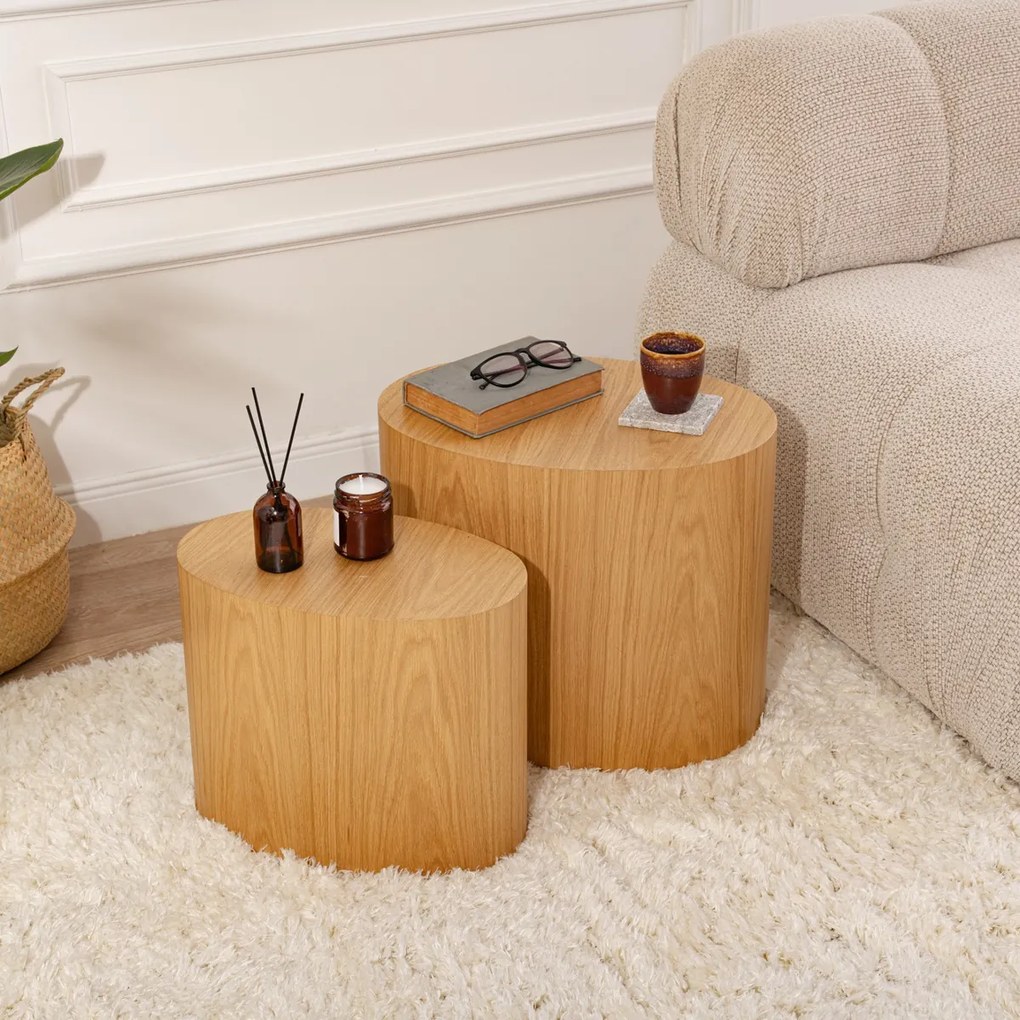 Odkladací stolík Elipse Set Oak, 2 ks