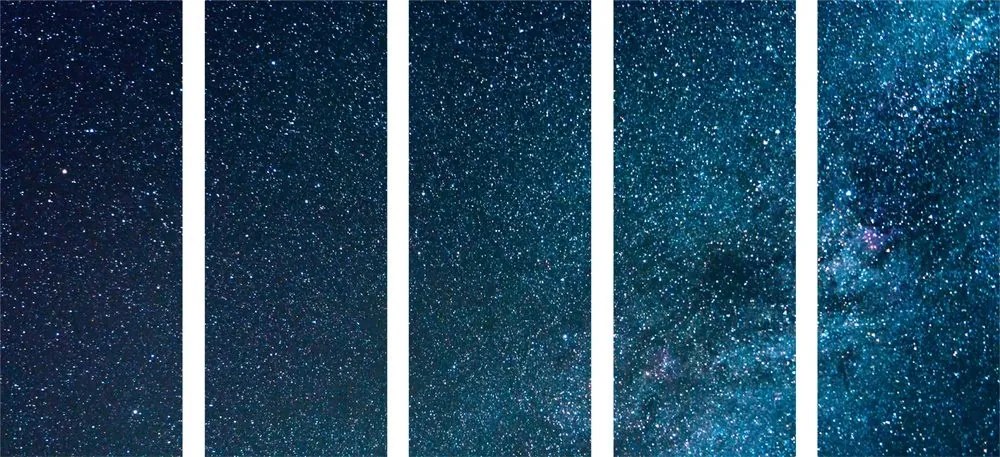 5-dielny obraz nádherná mliečna dráha medzi hviezdami - 200x100