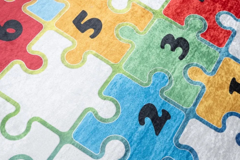 Detský koberec s motívom farebného puzzle Šírka: 80 cm | Dĺžka: 150 cm