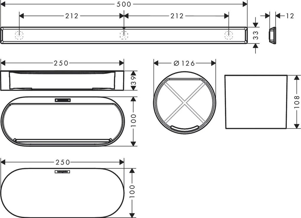 Hansgrohe WallStoris, sada do kúpeľne, biela matná, HAN-27968700