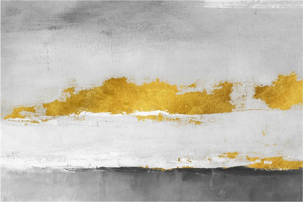 Obraz - Zlaté a šedé ťahy (90x60 cm)