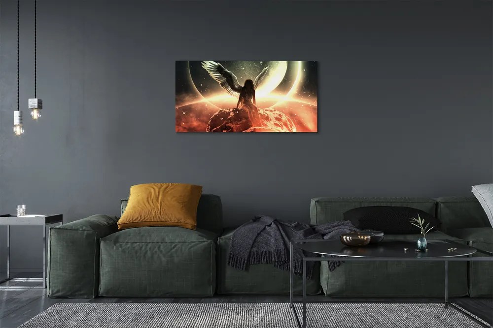 Obraz canvas Ženského krídla meteorit mesiac 140x70 cm