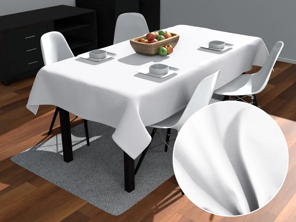 Biante Obdĺžnikový bavlněný saténový ubrus ST-020 Biely 100x140 cm