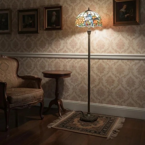 Brilagi - Tiffany vitrážová stojacia lampa JUNGLE 2xE27/60W/230V