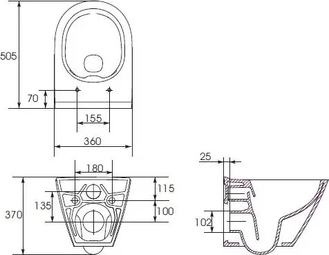 Závesné WC + WC sedátko CITY OVAL + tlačidlo SIGMA + podomietkový modul + podložka