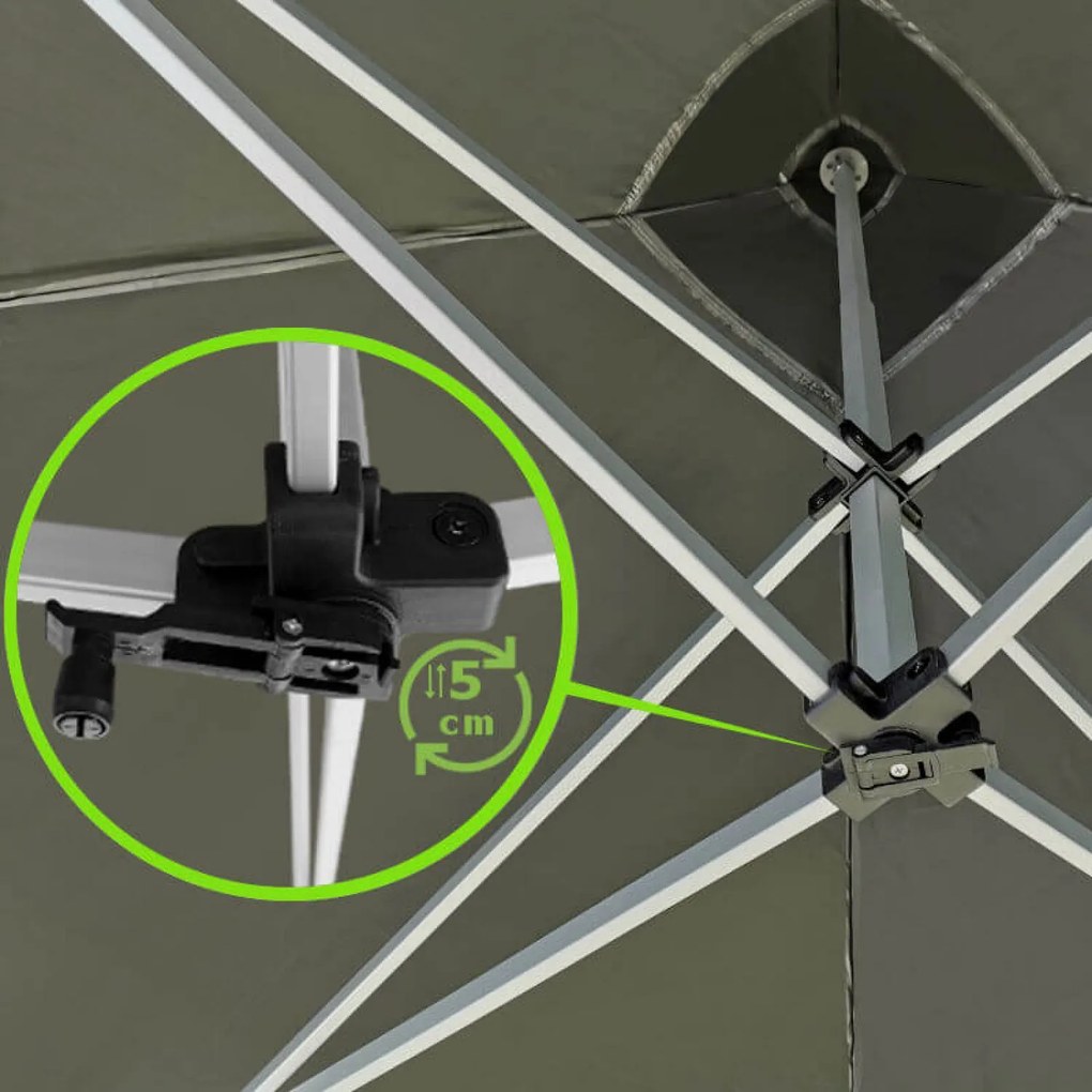 BRIMO Nožnicový Stan 3x6 m ALU bez Stien - Hliníkový Rám, Vodotesný - bez stien - Zelená 39