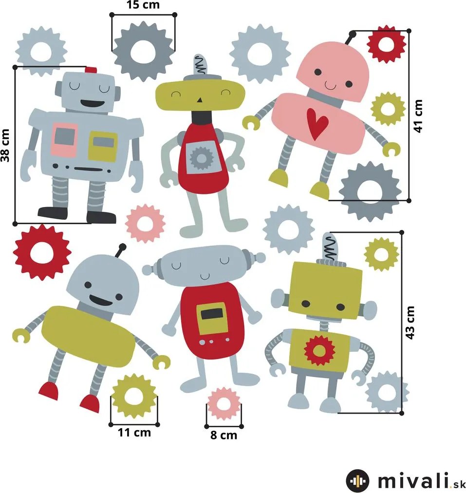 Samolepky na stenu - Roboti II.