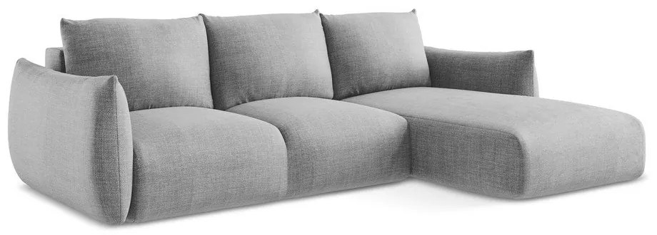 Svetlosivá rozkladacia rohová pohovka (pravý roh/s leňoškou) Leila – Makamii