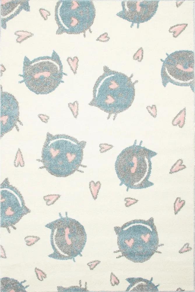 Detský kusový koberec Mačací krémový, Velikosti 100x150cm
