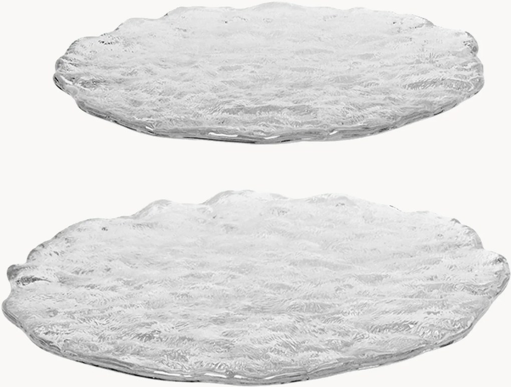 Sklenené servírovacie taniere Momento, 2 ks