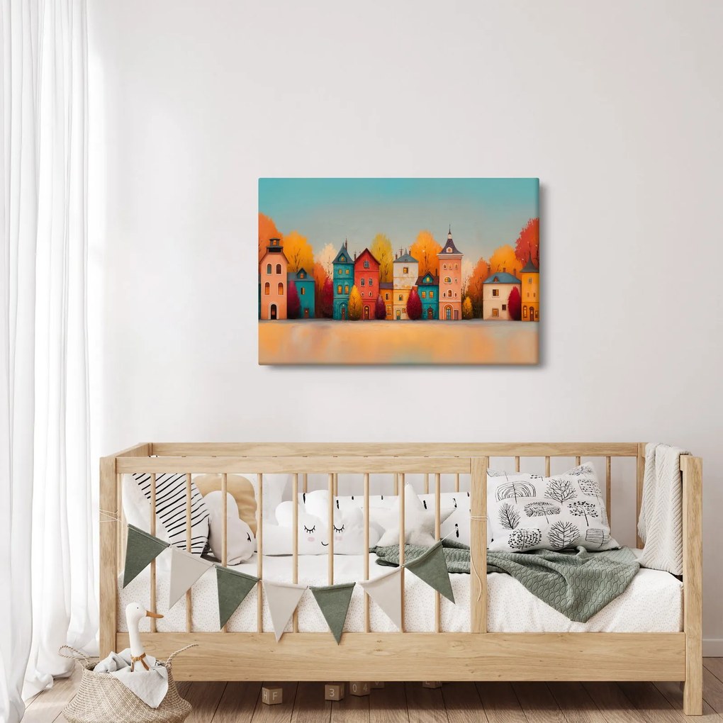 Obraz - Jesenná dedina (90x60 cm)
