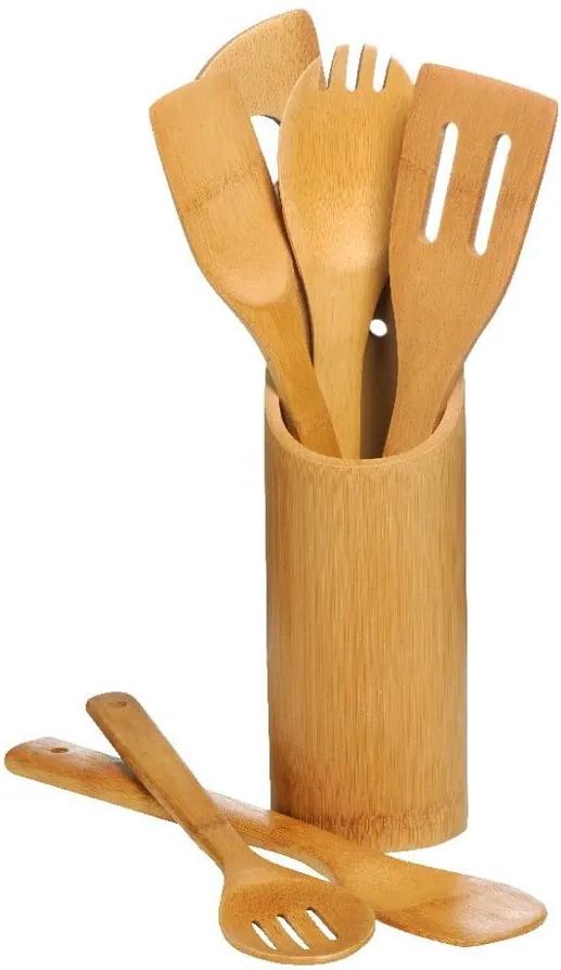 Súprava 6 kuchynských nástrojov s držiakom z bambusu Premier Housewares Bamboo