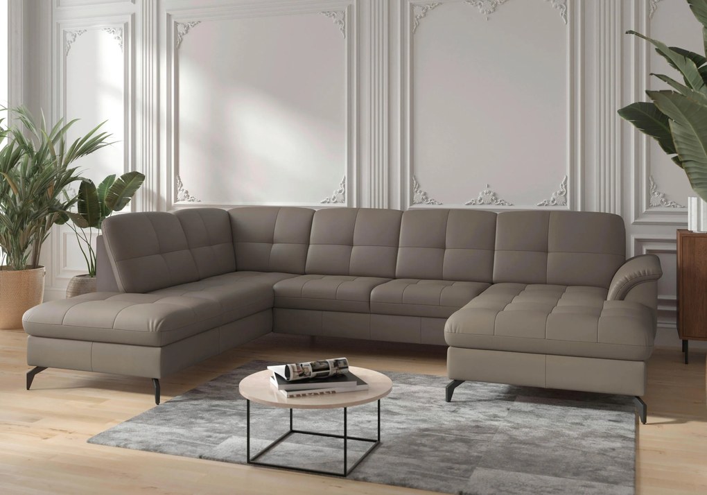 XXXLutz SEDACIA SÚPRAVA, textil, koža, sivá Sit & More - Sedačky - 00014401633N