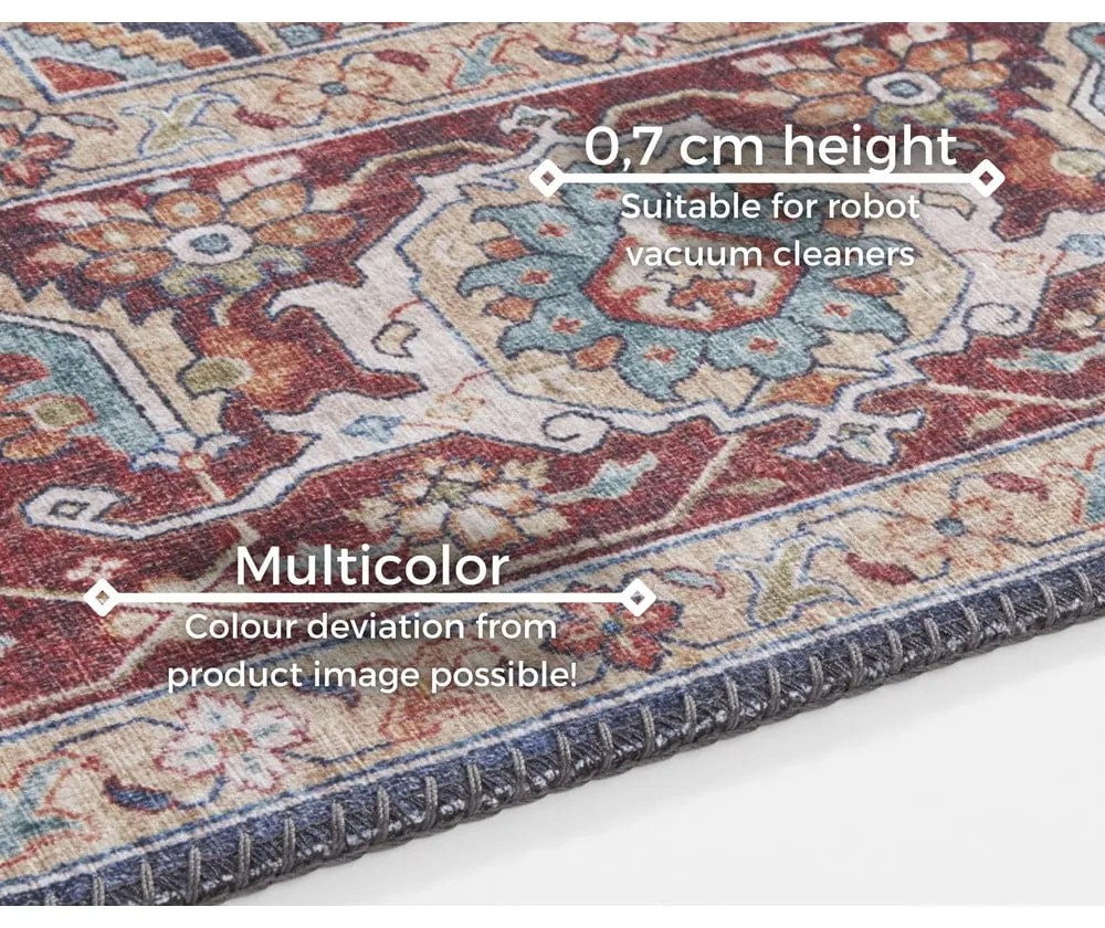 Tmavomodro-červený koberec Nouristan Sylla, 80 x 150 cm