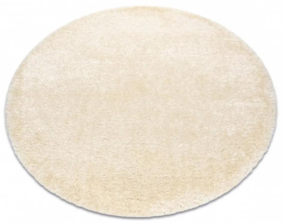 Kusový koberec shaggy Flufy krémový kruh 80cm