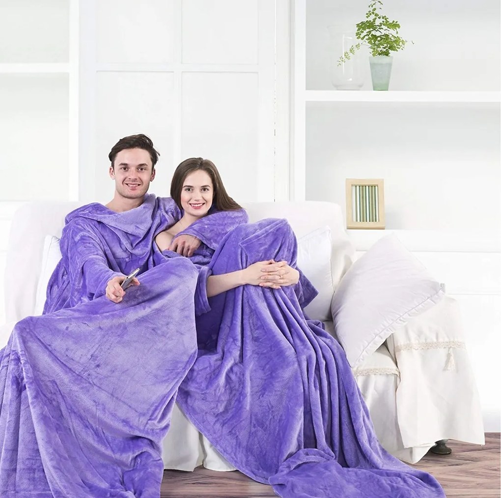 Deka s rukávmi DecoKing Lazy orgovánová, velikost 170x200