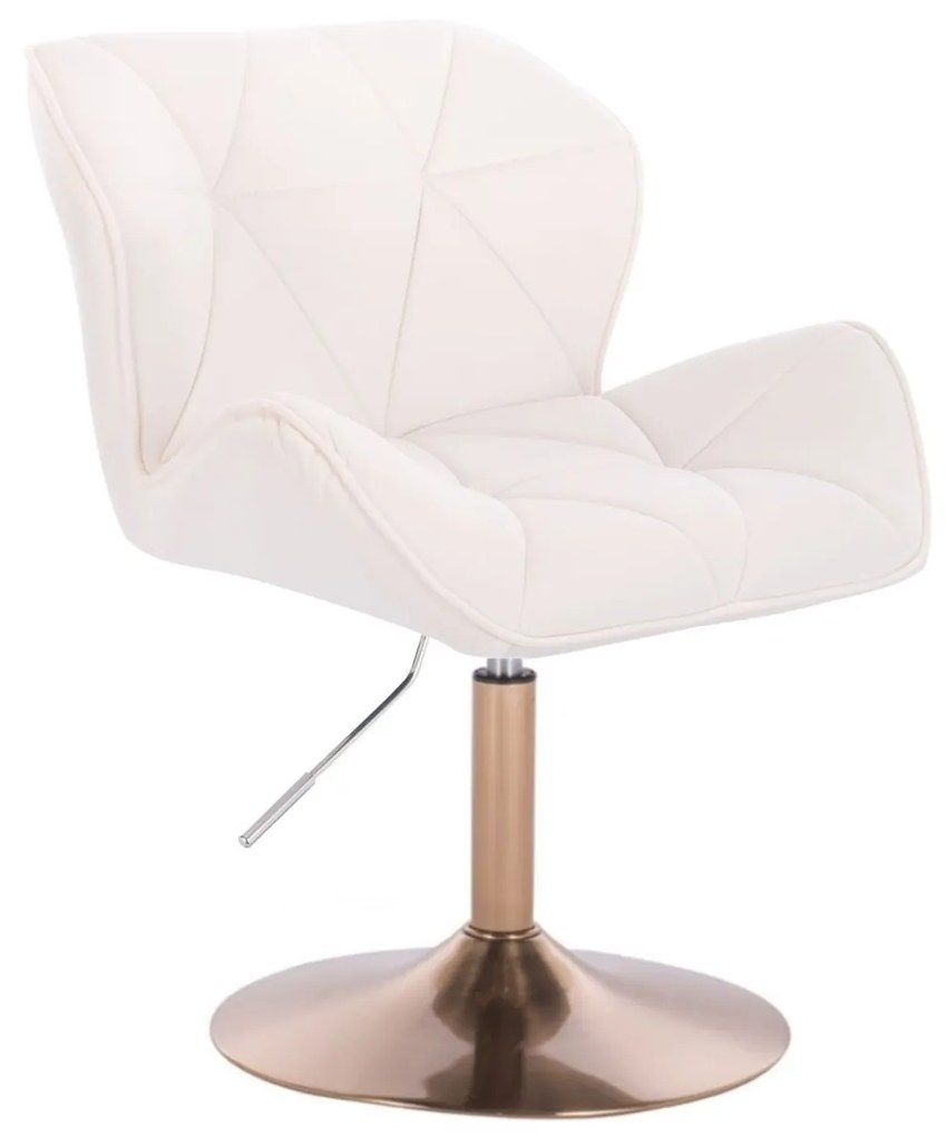 LuxuryForm DESIGN Stolička MILANO VELUR na zlatom tanieri - biela