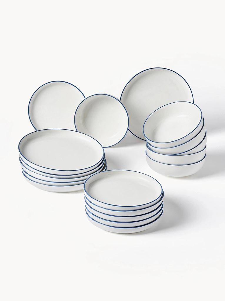 Porcelánová súprava tanierov Facile, 6 osôb, 18 ks